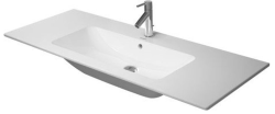 Раковина DURAVIT ME by Starck WonderGliss 123х49х18 см, подвесная, прямоугольная, санфарфор, цвет белый шелковисто-матовый, с 1 отверстием под смеситель по центру, антигрязевое покрытие, слив/перелив