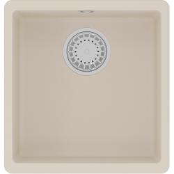 Мойка кухонная Lemark SINARA 400-U, 42х40х21,7 см, врезная, кварцгранит, прямоугольная, цвет шампань, без отверстия под смеситель, без крыла, слив-перелив, врезная под столещницу, для кухни