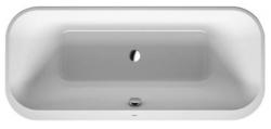 Ванна Duravit Happy D.2 Plus 180х80 см отдельностоящая, акриловая, цвет: белая/графит супер матовый, с фронтальной панелью, ножками, (без гидромассажа, сифона), прямоугольная, с двумя наклонами для спины