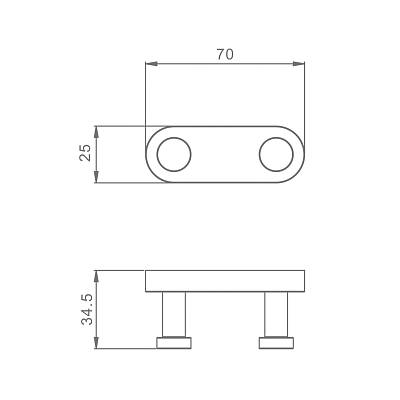 Крючок двойной Raglo R300.052.09 настенный, нержавеющая сталь, форма округлая, для полотенец/халатов, в ванную/туалет/душевую кабину, цвет графит