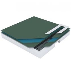 Душевой поддон Pestan Confluo Board UNI 900 со встроенным душевым лотком Frameless Line 550 Black Glass, квадратный (с сифоном) вспененный полистирол, сухой затвор