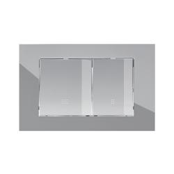 Кнопка смыва Olives Porto, прямоугольная, цвет: хром, пластик, клавиша управления для сливного бачка, инсталляции унитаза, двойная, механическая, панель, универсальная, размер 236х152х31 мм