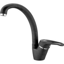 Смеситель для кухни/мойки Franke Vega Neo, однорычажный, поворотный, керамический картридж, высокий, длина излива 224 мм, латунь, цвет оникс