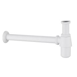 Сифон для умывальника ABBER BEQUEM бутылочный без выпуска, с накидной гайкой 1 1/4" DN32 латунь, белый матовый AF0032W