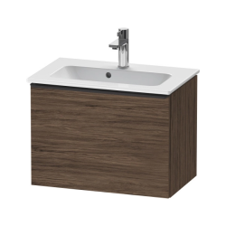 Тумба под раковину Duravit D-Neo, 61х37,2х44 см, подвесная, 1 выдвижной ящик, ДСП, цвет: орех темный, шкафчик навесной, прямоугольная, правая/левая, в ванную комнату