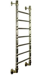 Полотенцесушитель Двин Bubble 1 80/50, водяной (1"-1/2" К3  золотой хром), универсальное подключение, нержавеющая сталь, настенный, форма лесенка, цвет золотой хром, к отоплению и ГВС, для отопления, обогрева в ванной