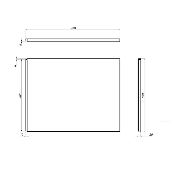 Панель боковая AM.PM Gem 70 см для ванны, универсальная, ABS-пластик, цвет белый, (экран для ванны) прямоугольная, торцевая панель