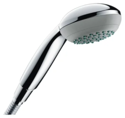 Лейка душевая Hansgrohe Crometta 85 Vario, настенная, круглая, с 2 режимами, регулируемая, хромированная/пластмассовая, цвет хром, ручная, для душа/ванной Лейка душевая Hansgrohe Crometta 85 Vario, настенная, круглая, с 2 режимами, регулируемая, хромированная/пластмассовая, цвет хром, ручная, для душа/ванной