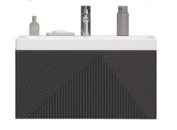 Тумба под раковину Velvex Edge 700-0-1, 694х388х343 мм подвесная, цвет графит, 1 выдвижной ящик, подходит раковина 9696-70, универсальная, в ванную комнату