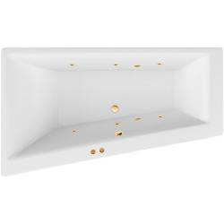 Ванна Excellent Sfera SOFT, 170х100 см, акриловая, цвет- белый/золото, (с гидромассажем), с каркасом, асимметричная, левосторонняя, левая, приставная/встраиваемая