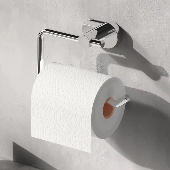 Держатель для туалетной бумаги AM.PM Sense L, без крышки, хром, настенный, сплав металлов, форма округлая, для туалета/ванной, бумагодержатель