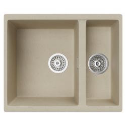 Мойка TopZero серия TopGran, 460х550 см, 1,5 чаши, врезная, подстольная, из гранита, прямоугольная, цвет Jasmine, отверстие под смеситель, слив-перелив, для кухни