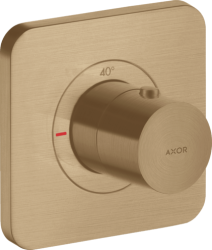 Смеситель для душа Axor Citterio E 120/120, термостатический, скрытого монтажа, настенный, без излива/шланга/лейки, квадратный, латунный, цвет шлифованная бронза, с термостатом, встроенный/встраиваемый/термостатный