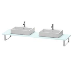 Столешница Duravit Brioso, для консоли, консольное полотно, 80х55х3 см, ДСП, прямоугольная, тонкая, цвет: светло-голубой,  для двух раковин/умывальников/рукомойников, 2 выреза под раковину, установка по краям