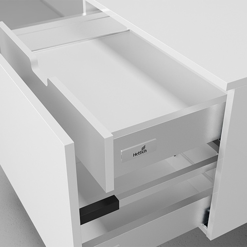 Тумба Velvex Unit 60, 600х480х400 мм, подвесная, цвет белый лед, два выдвижных ящика (один внутри другого), правая/левая, правосторонняя/левосторонняя/универсальная, в ванную комнату