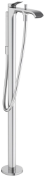 Смеситель для ванны Hansgrohe Vivenis напольный, однорычажный, неповоротный, латунный, длина излива 23,6 см, керамический, цвет хром, с душевым шлангом/держателем/лейкой