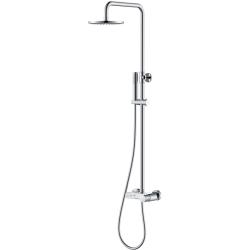 Душевая система Boheme Stick, высота 1091 мм, цвет хром, комплект: однорычажный смеситель/излив/тропический душ (с верхней лейкой)/стойка/лейка/шланг, наружного монтажа