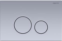 Кнопка смыва Aquatek KDI-0000036 прямоугольная, цвет хром, нержавеющая сталь, клавиша управления (клавиши круглые) для сливного бачка, инсталляции унитаза, двойная, механическая, панель, универсальная, размер 245,5х165,5х6,8 мм