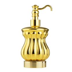 Дозатор жидкого мыла Migliore Olivia, настольный, керамика/стекло, форма округлая, для мыла в ванную/туалет/душевую кабину, цвет золото