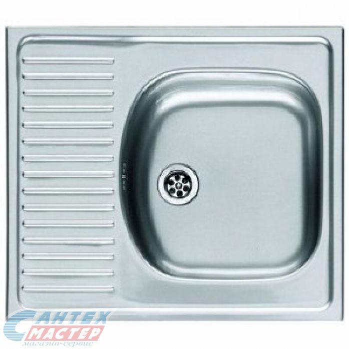 Мойка Franke Eurostar ETN 611-58, 58х51х14.5 см, толщина 0.6 мм, с левым/правым крылом, врезная, нержавеющая сталь, прямоугольная, цвет матовая, без отверстия под смеситель, слив-перелив, для кухни