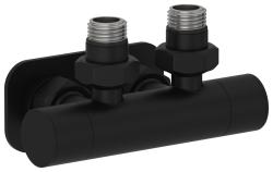 Вентиль 2х1/2" Сунержа угловой скрытый-скрытый EU50, цвет матовый черный