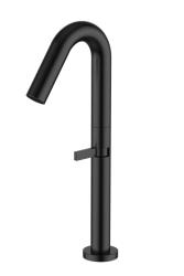 Смеситель для раковины/умывальника Knotlor Elixir, высокий, однорычажный, поворотный, керамический, длина излива 130 мм, нержавеющая сталь, цвет черный матовый