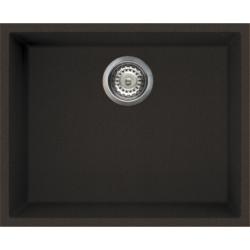Мойка кухонная Omoikiri Bosen 54-U-DC, 44х54 см, врезная, из искусственного гранита (Tetogranit), прямоугольная, цвет темный шоколад, без отверстия под смеситель, без крыла, слив-перелив, врезная под столещницу, для кухни