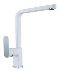 Смеситель для кухни/мойки VIEIR, однорычажный, поворотный, керамический, длина излива 200 мм, латунь, цвет белый