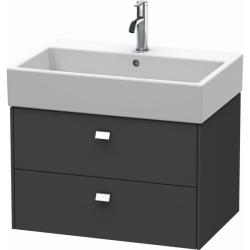 Тумба/шкафчик для консоли/столешницы Duravit Brioso под раковину 62х48х44,2 см, подвесная, ДСП, цвет: графит матовый/хром, 2 выдвижных ящика, прямоугольная