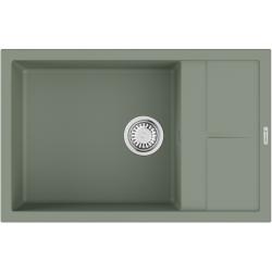 Мойка кухонная Omoikiri Sumi 78A-LB-WG, 50х78 см, врезная, из керамики (Artceramic), прямоугольная, цвет зеленый ветер, без отверстия под смеситель, с крылом, оборачиваемая, слив-перелив, врезная в столещницу, для кухни