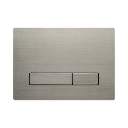 Кнопка смыва KK-POL Metal Slim прямоугольная, цвет титан, нержавеющая сталь, клавиша управления для сливного бачка, инсталляции унитаза, двойная, механическая, панель, универсальная, размер 245х175х14 мм