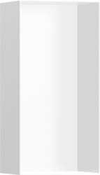 Полка Hansgrohe XtraStoris Minimalistic 300/150/100, с открытой рамой, размер 30х15х10 см, встраиваемая в нишу, форма прямоугольная, цвет матовый белый, нержавеющая сталь, встроенная/настенная, шкаф/короб, в стену, для душа/ванной