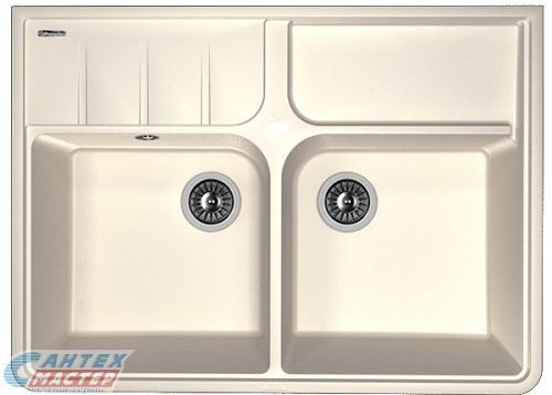 Мойка Florentina Виладжио, 89.9х65х22 см, врезная, двойная, из искусственного камня, прямоугольная, цвет жасмин, без отверстия под смеситель, слив-перелив, для кухни Мойка Florentina Виладжио, 89.9х65х22 см, врезная, двойная, из искусственного камня, прямоугольная, цвет жасмин, без отверстия под смеситель, слив-перелив, для кухни