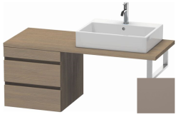 Тумба/шкафчик для консоли/столешницы Duravit DuraStyle под раковину 50х54,8х51,2 см, подвесная, ДСП, цвет: дуб терра/базальт, 2 выдвижных ящика, прямоугольная