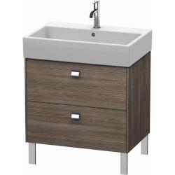 Тумба под раковину Duravit Brioso, 52х41,9х68,5 см, напольная, цвет: сосна терра/хром, 2 выдвижных ящика, ДСП, прямоугольная, левая/правая, в ванную комнату