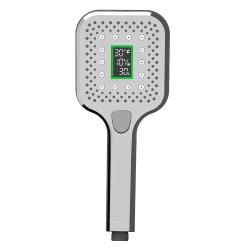 Душевая лейка Olive'S D172LED хром, светодиодная, квадратная, с дисплеем, 3 режима, 108х261 мм, ABS пластик