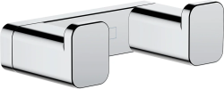 Крючок Hansgrohe AddStoris, двойной, размер 6,6х3,6х2,1 см, настенный, латунь, форма квадратная, для полотенца в ванную/туалет/душевую кабину, цвет хром