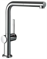 Смеситель для кухни/мойки Hansgrohe Talis M54, 270 Eco 1jet, однорычажный, керамический, с поворотным/вытяжным L-образным изливом, длина 21,5 см, латунь, цвет хром