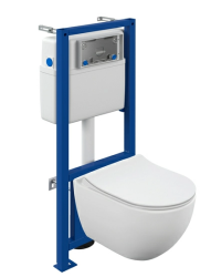 Комплект унитаза с инсталляцией Cersanit BRASKO SMART CO DPL EO slim инсталляция LINK PRO LP без кнопки, унитаз подвесной, белый, безободковый