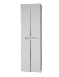 Пенал Dreja QL50, 50х172х35,7 см, подвесной/напольный, цвет белый глянец, 4 распашные дверцы, со стеклянными полками, шкаф/шкафчик подвесной/напольный, прямоугольный