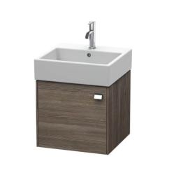 Тумба под раковину Duravit Brioso, 36,4х23,9х57 см, напольная, цвет: сосна терра/хром, 1 распашная дверца/одностворчатая, стеклянная полка, ДСП, прямоугольная, правая, в ванную комнату