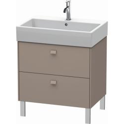 Тумба под раковину Duravit Brioso, 78,4х45,9х57 см, напольная, цвет: базальт, 2 выдвижных ящика, ДСП, прямоугольная, левая/правая, в ванную комнату