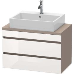 Тумба под раковину для консоли/столешницы Duravit DuraStyle 80х47,8х51,2 см, подвесная, ДСП, цвет: белый глянец/базальт, 2 выдвижных ящика, прямоугольная