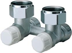 Узел нижнего подключения Far М24х19 угловой запорно-балансировочный, для стальных панельных радиаторов FV 1422