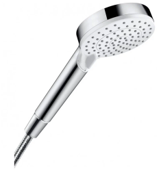 Лейка душевая Hansgrohe Crometta Vario Green, настенная, круглая, с 1 режимом, хромированная/пластмассовая, цвет хром/белый, ручная, для душа/ванной
