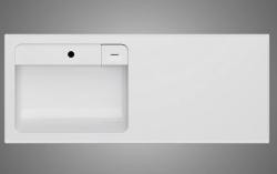 Раковина Am.Pm X-Joy 120х50х13 см, над стиральной машиной, подвесная, прямоугольная, цвет белый, литая, литьевая, мраморная, с отверстием под смеситель, без слива-перелива, левосторонняя