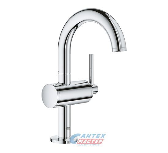 Смеситель для раковины Grohe Atrio New однорычажный, излив короткий, длина 125 мм, керамический, латунь, цвет хром, без донного клапана