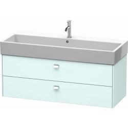 Тумба под раковину Duravit Brioso, 122х47,9x55,3 см, подвесная, 2 выдвижных ящика, ДСП, цвет: светло-голубой/хром, шкафчик навесной, механизм доводчика, прямоугольная, правая/левая, в ванную комнату