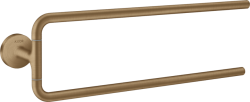 Полотенцедержатель Axor Universal Circular, двойной, настенный, поворотный, 49 см, металлический, форма округлая, для полотенец, в ванную/туалет/душевую кабину, цвет шлифованная бронза, к стене