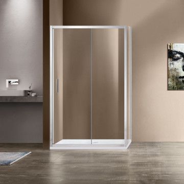 Душевое ограждение Vincea Garda  150х100х190 см, прозрачное стекло, профиль хром, левое/правое, прямоугольное/угловое, дверь раздвижная